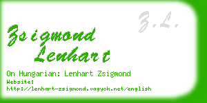 zsigmond lenhart business card